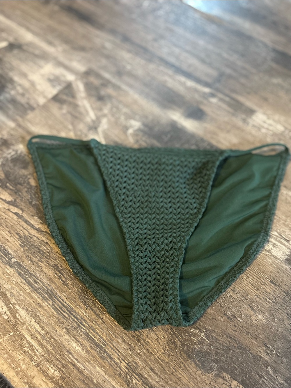 aerie Dark Green Crochet Bikini Bottom